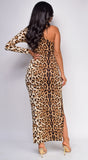 Berlin Brown Leopard Print Maxi Dress