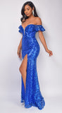 Allegra Royal Blue Sequin Gown