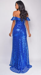 Allegra Royal Blue Sequin Gown