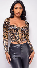 Gina Brown Leopard Print Satin Top