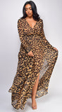 Brooke Brown Leopard Print Maxi Dress