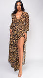 Brooke Brown Leopard Print Maxi Dress