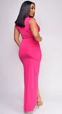 Lima Fuchsia Pink Wrap Maxi Dress