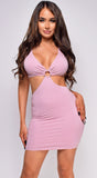 Ania Pink Cut Out Ring Dress