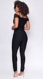 Escalia Black Lace Bandage Jumpsuit