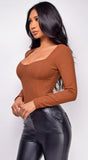 Indira Brown Bodysuit