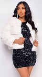 Tamar Off White Faux Fur Coat