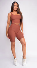 Elise Brown Ribbed Active Set