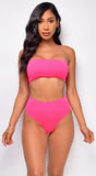 Tenara Neon Pink Bandeau Bikini
