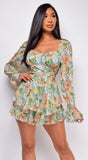 Temptation Green Floral Romper