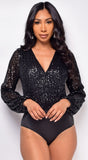 Harlow Black Sequin Bodysuit