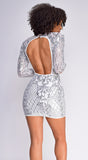 Lizzie Ivory White Sequin Long Sleeve Dress
