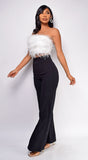 Catalina White Feather Crop Top