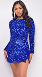 Prisha Royal Blue Sequin Dress