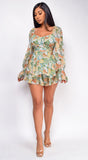 Temptation Green Floral Romper
