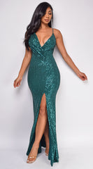 Euphrasia Emerald Green Sequin Gown