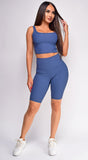 Elise Blue Ribbed Active Set