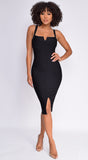 Camilla Black Square Neck Bandage Dress