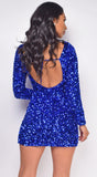Prisha Royal Blue Sequin Dress