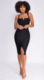 Camilla Black Square Neck Bandage Dress
