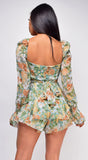 Temptation Green Floral Romper