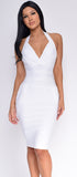 Jeaneen White Halter Bandage Dress