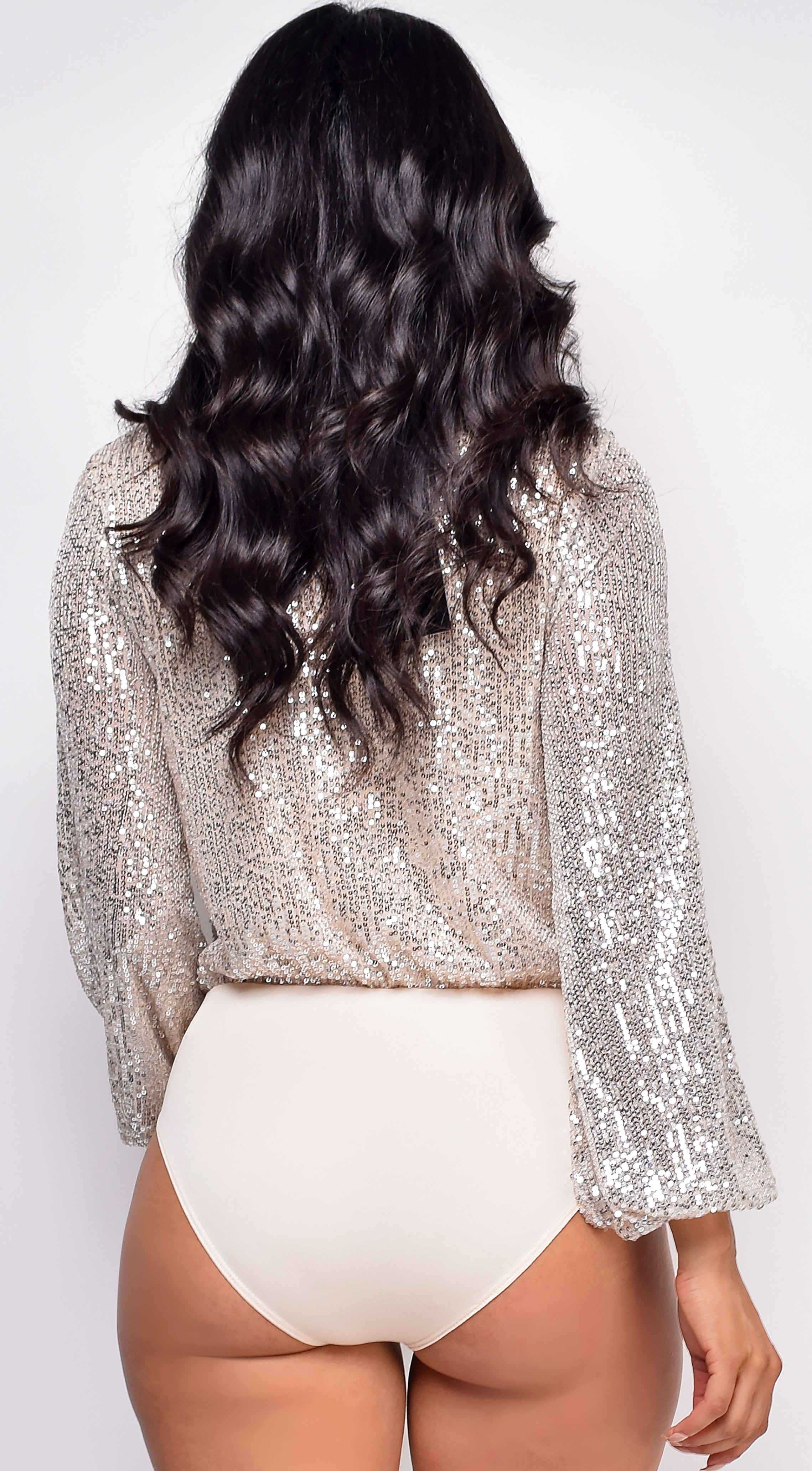 Harlow Silver Sequin Bodysuit