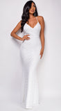 Liora White Sequin Maxi Dress