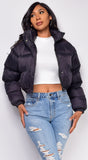 Miguel Black Puffer Bomber Jacket
