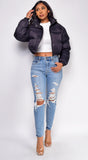 Caden Blue Light Wash Knee Distressed Denim Jeans
