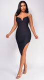 Priscilla Black Bandage Midi Dress