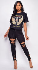 Freedom Riders Black Boyfriend Graphic Tee
