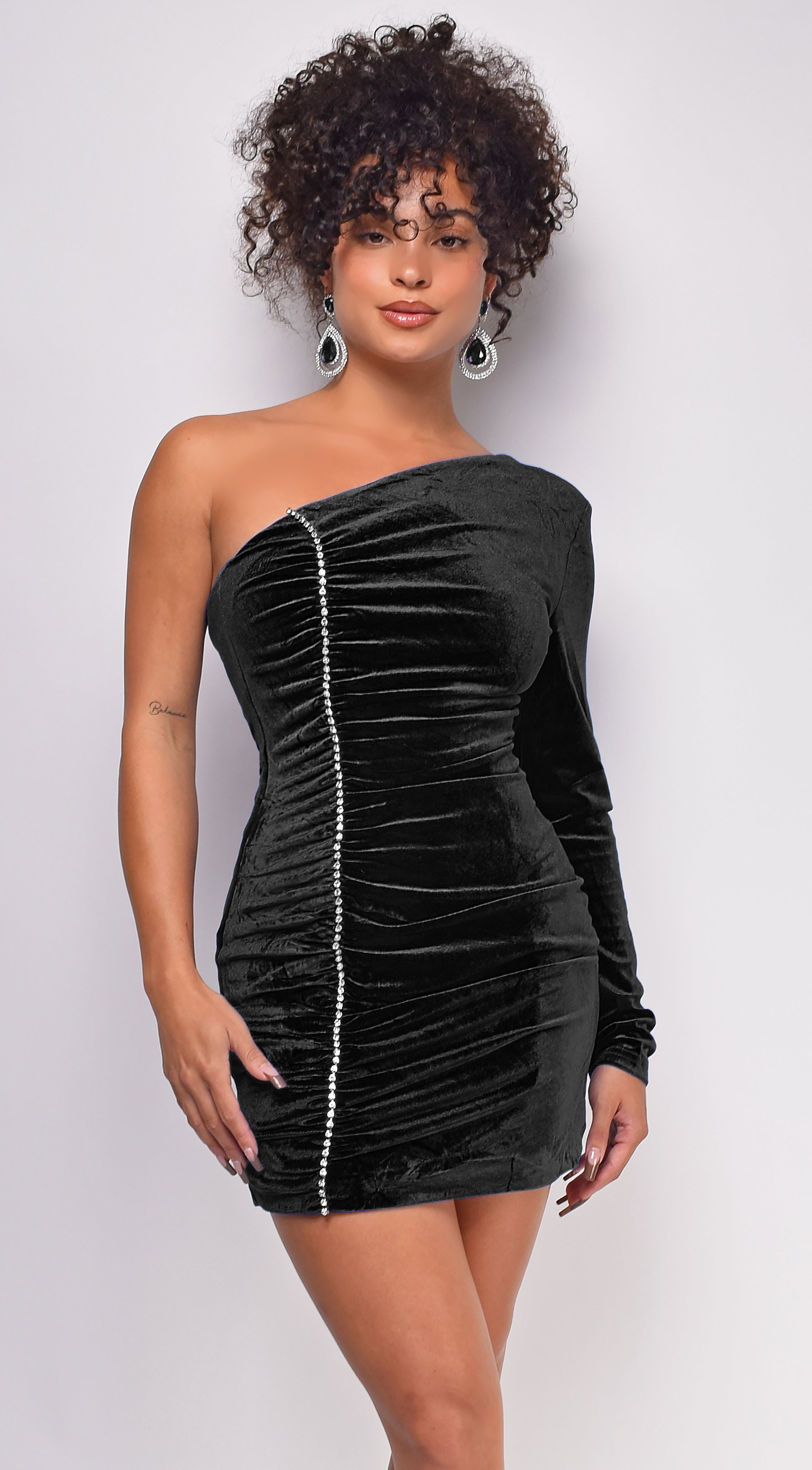 Augusta Black Velvet Mini Dress