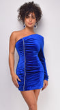 Augusta Royal Blue Velvet Mini Dress