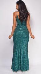 Euphrasia Emerald Green Sequin Gown