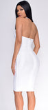Jeaneen White Halter Bandage Dress