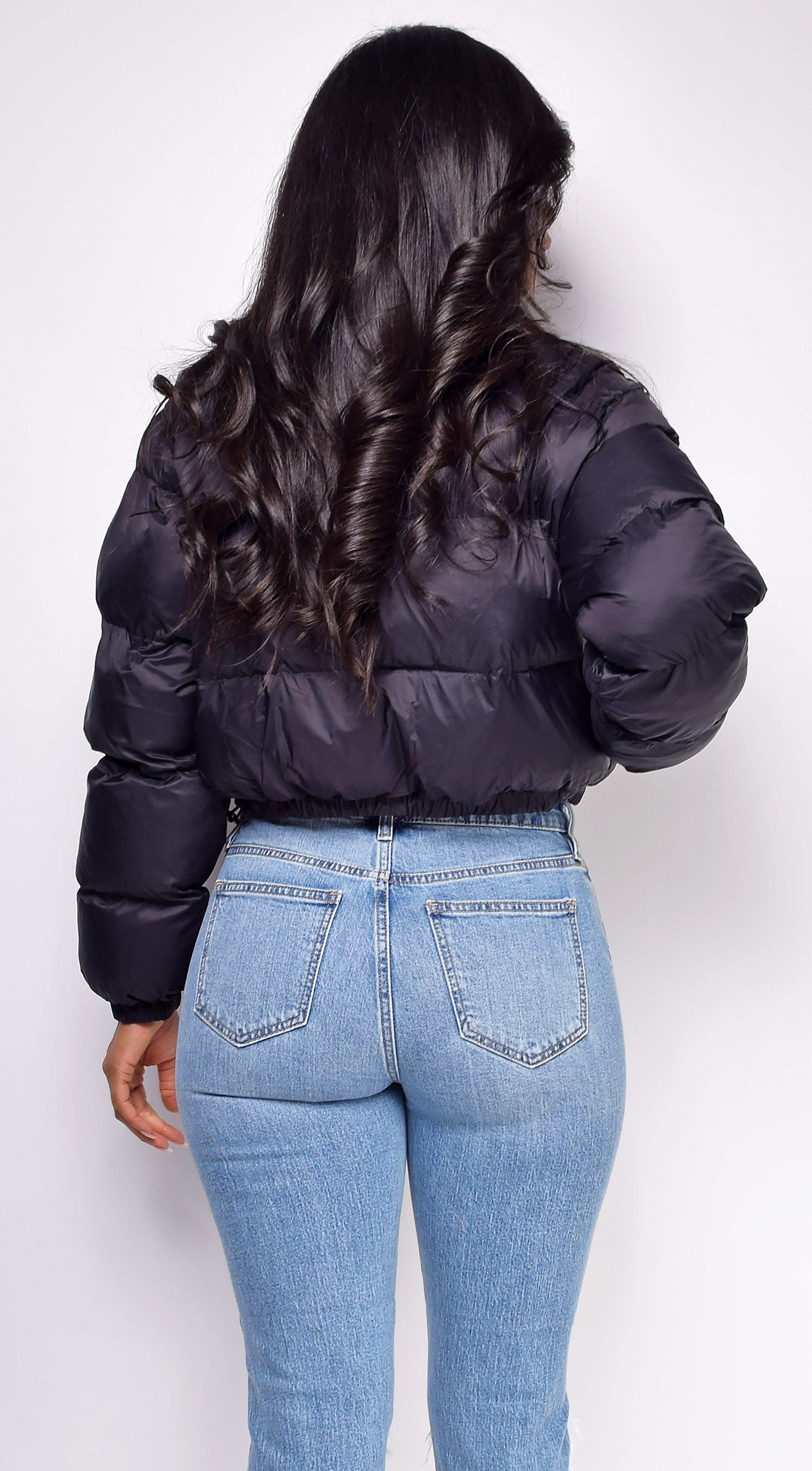 Miguel Black Puffer Bomber Jacket