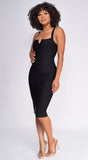Camilla Black Square Neck Bandage Dress