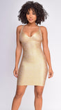 Azariah Gold Bandage Dress