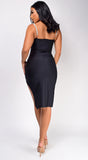 Priscilla Black Bandage Midi Dress