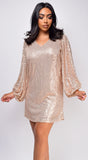 Renata Gold Sequin Dress