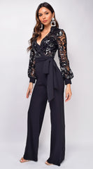 Eve Black Sequin Jumpsuit