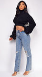 Rochelle Blue Mid Wash Distressed Straight Leg Denim Jeans