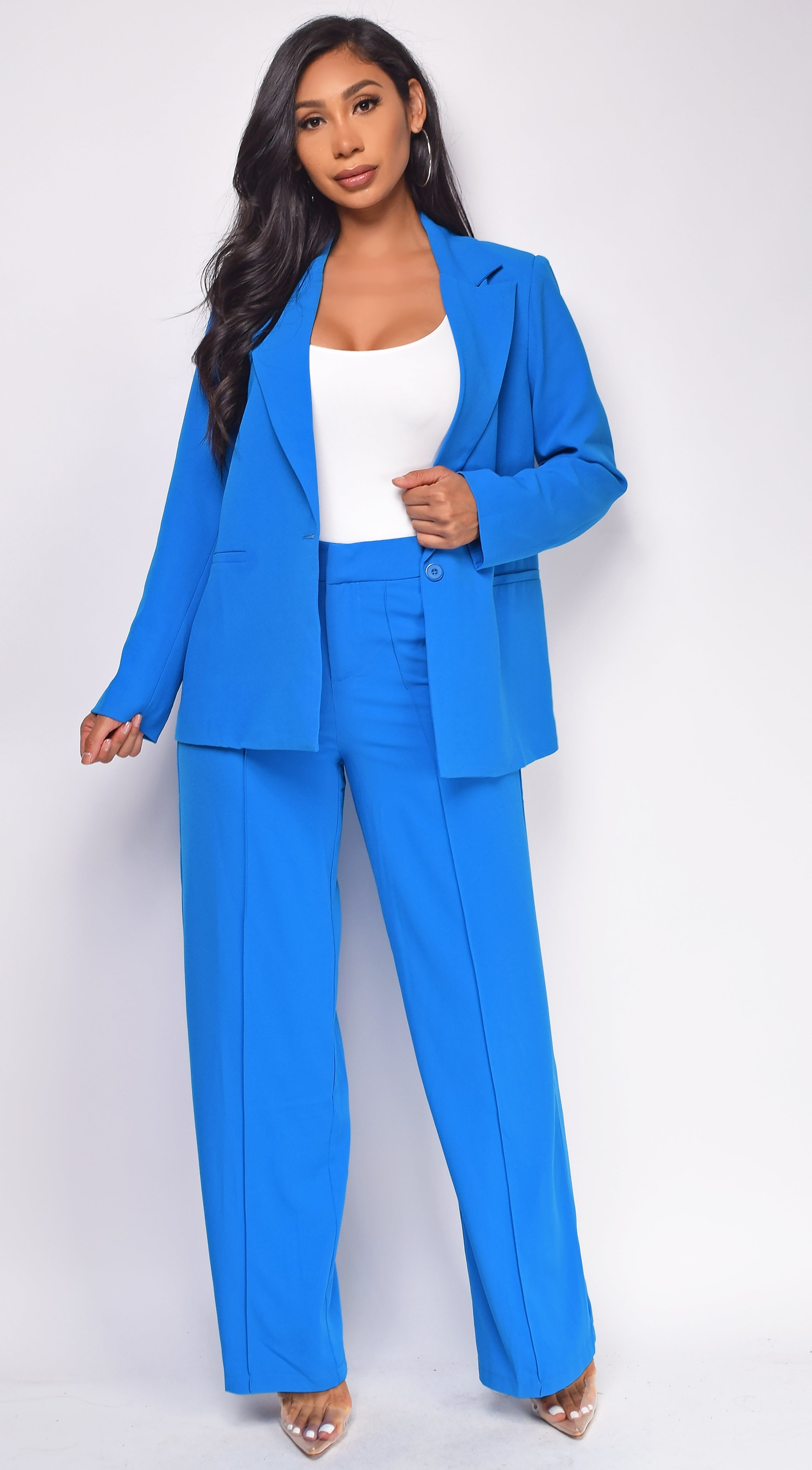 Chelsea Blue Oversized Blazer Set