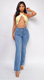 Denver Blue High Waist Bell Bottom Jeans