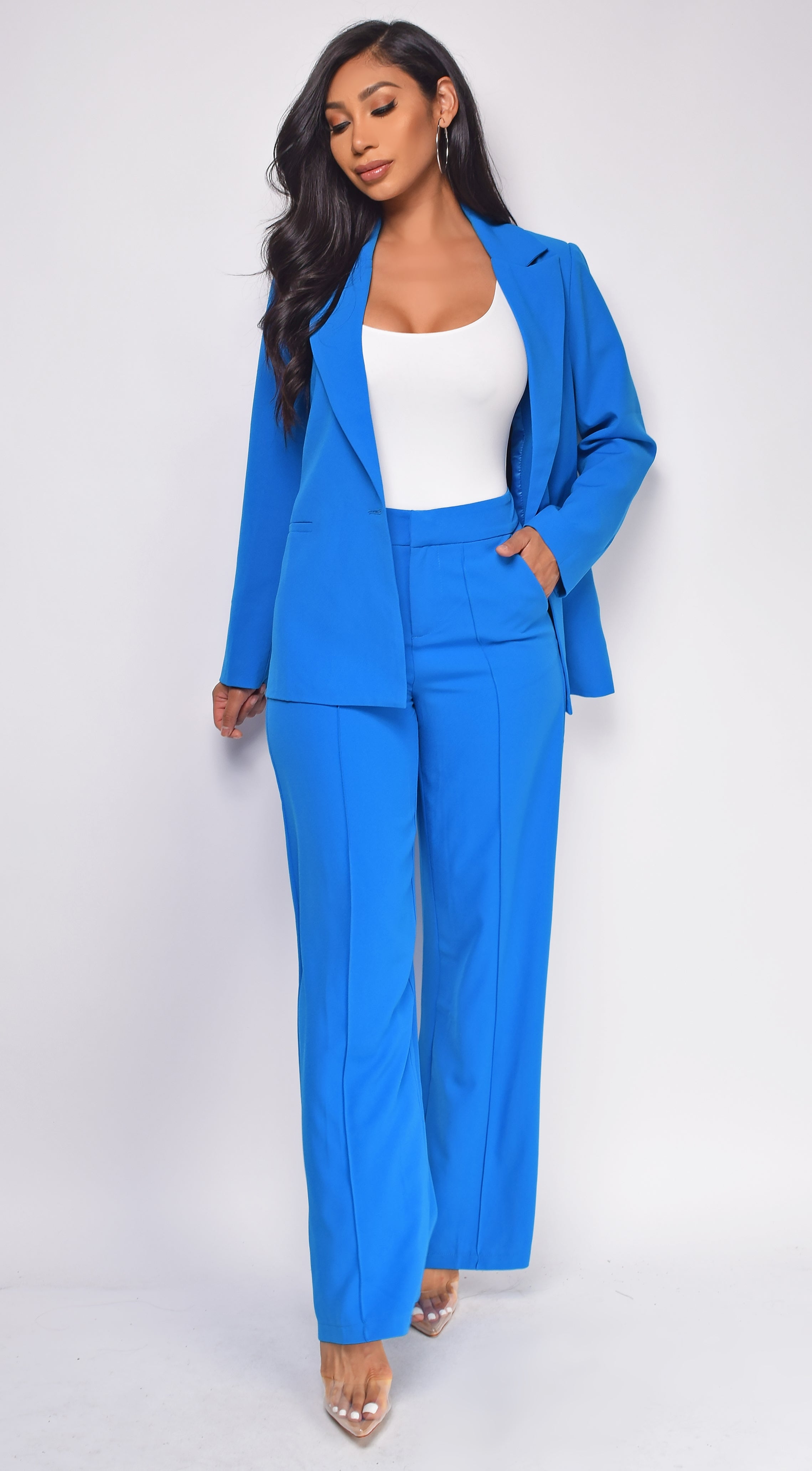 Chelsea Blue Oversized Blazer Set