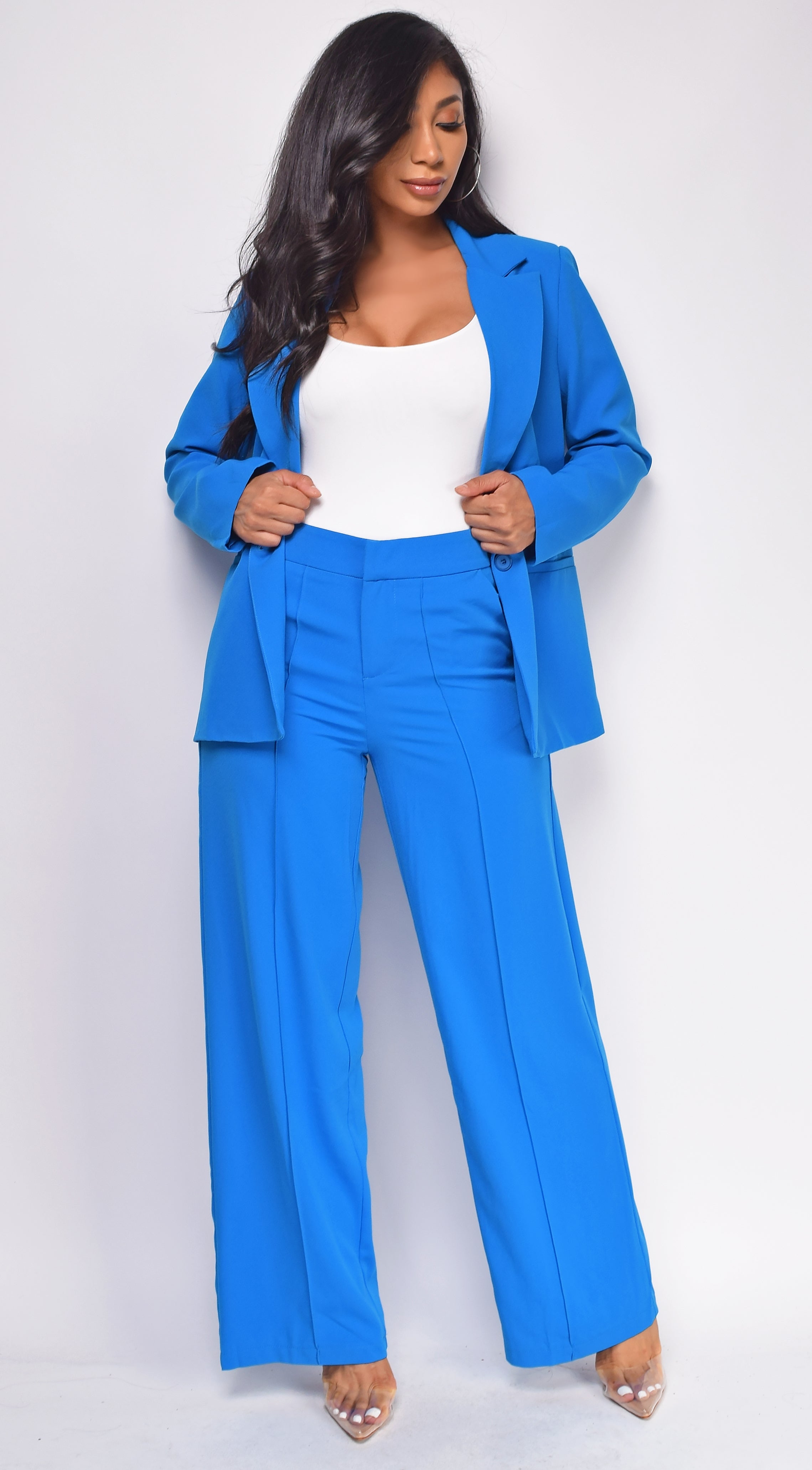 Chelsea Blue Oversized Blazer Set