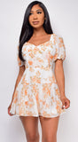 Tarsha White Orange Floral Dress