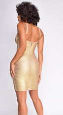 Azariah Gold Bandage Dress