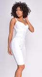 Lucila White Belted Bandage Dress